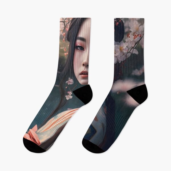 Item preview, Captivating Beauty: A Geisha in a Cherry Blossom Dream designed and sold by Digital-Dreamer.