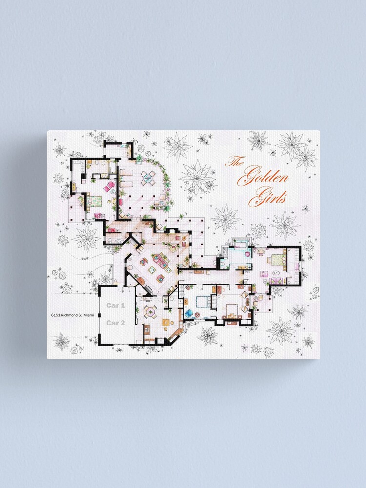The Golden Girls House Floorplan V 1 Canvas Print By Nikneuk