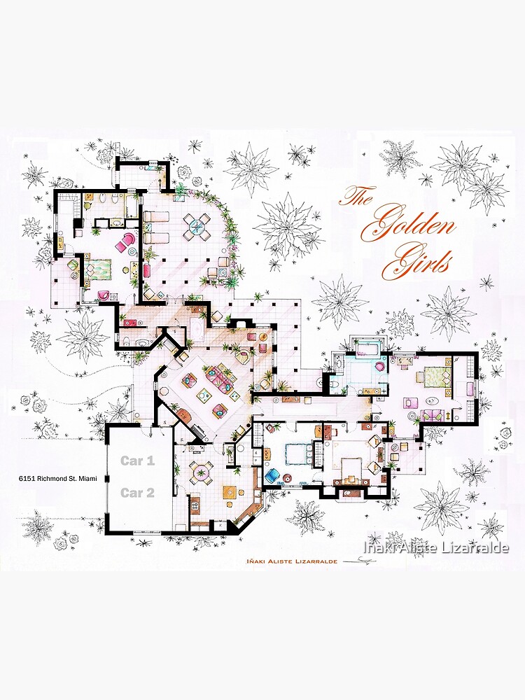 Die Golden Girls Haus Grundriss V 1 Grusskarte Von Nikneuk Redbubble