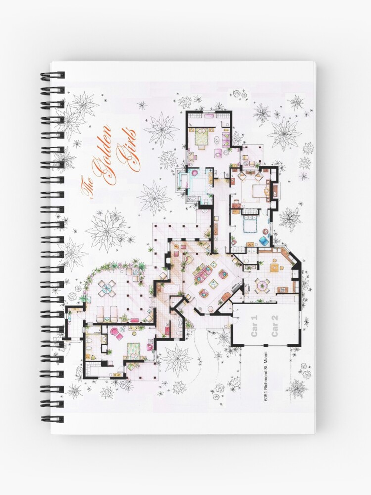 The Golden Girls House Floorplan V 1 Spiral Notebook