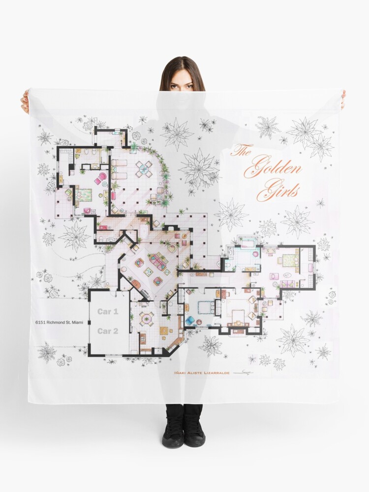 The Golden Girls House Floorplan V 1 Scarf