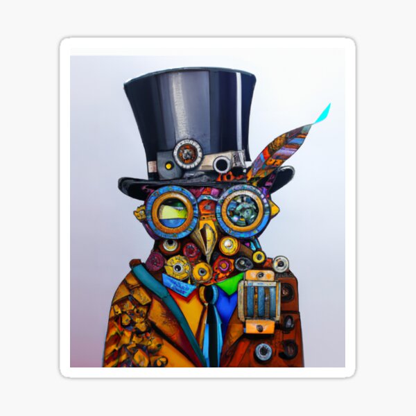 Steampunk Owl Sticker