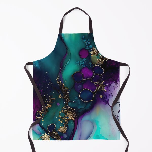 Item preview, Beautiful Alcohol Ink Design in Purple and Aqua with Gold Color designed and sold by ClairesPatterns.