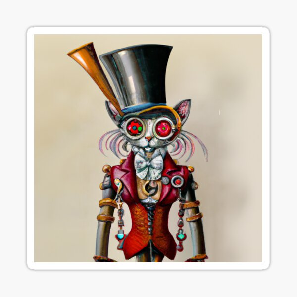 Steampunk cat Sticker