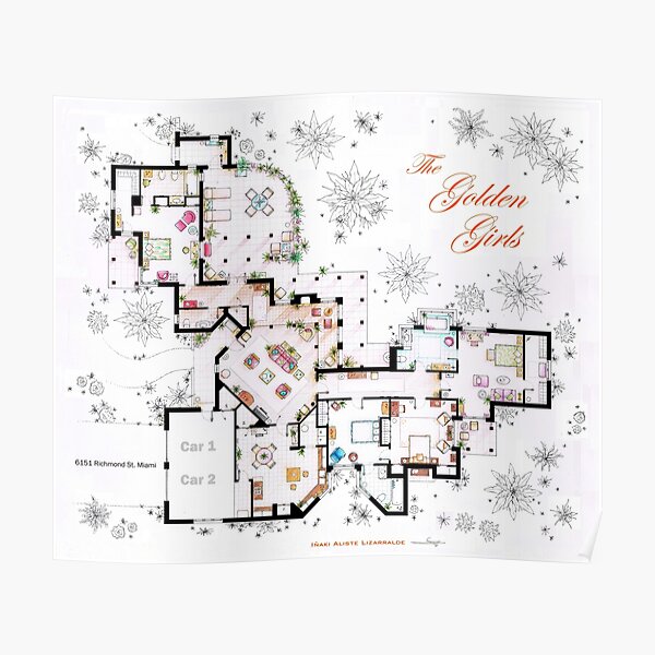 The Golden Girls House floorplan v.2 Poster