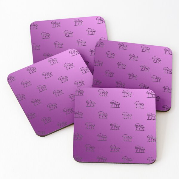 Item preview, Purple mushroom pattern designed and sold by ClockInClockOut.