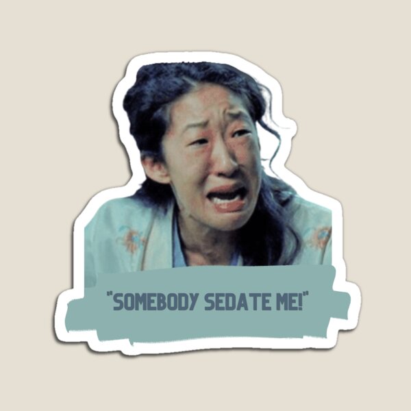 Aperçu de l'œuvre Grey's Anatomy Christina Yang "Quelqu'un me calme" Sticker créée et vendue par Rachel Bonds.