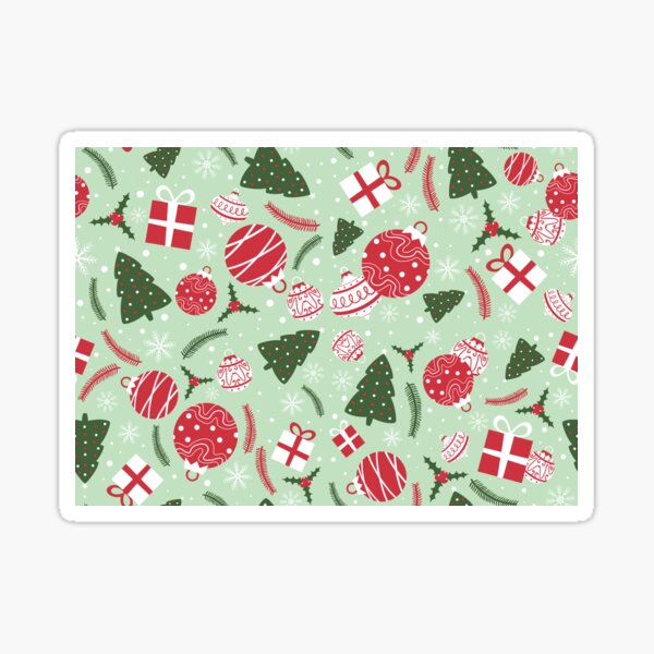 Christmas Ornaments and Gifts Pattern. Sticker