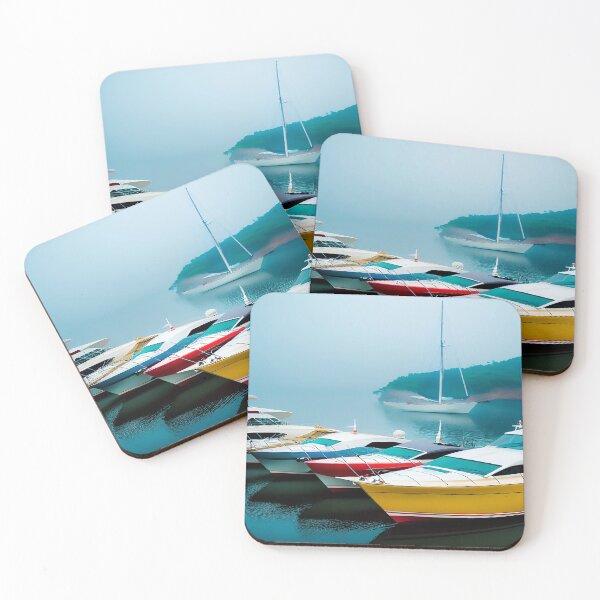 Item preview, Sailing and Small Yacht on Open Sea in an Inner Cove designed and sold by deniselynnimage.