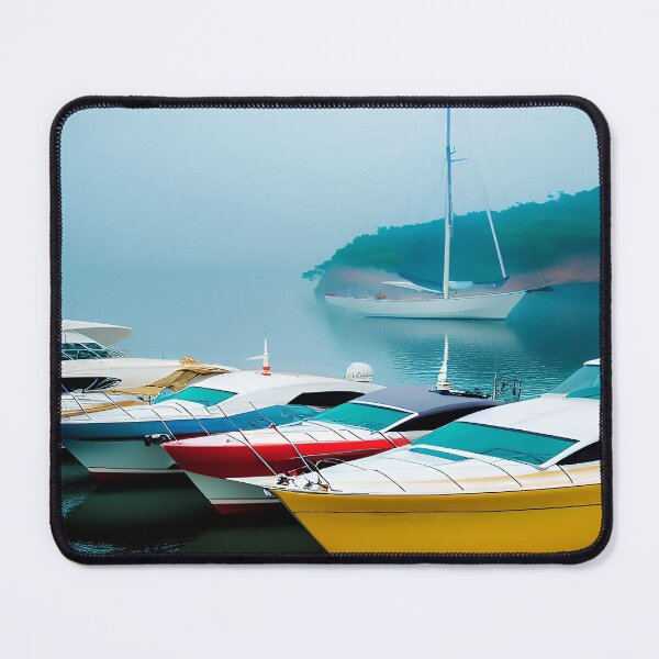 Item preview, Sailing and Small Yacht on Open Sea in an Inner Cove designed and sold by deniselynnimage.