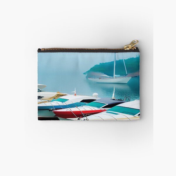 Item preview, Sailing and Small Yacht on Open Sea in an Inner Cove designed and sold by deniselynnimage.