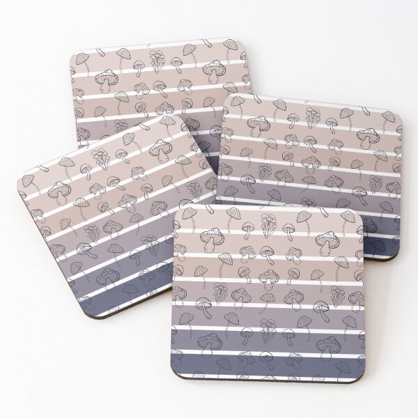 Item preview, mushroom pattern purple stripes designed and sold by ClockInClockOut.