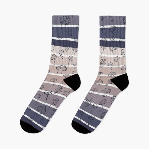 Item preview, mushroom pattern purple stripes designed and sold by ClockInClockOut.