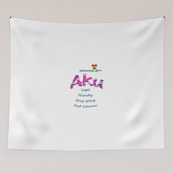 Item preview, Wednesday Born Ghanaian Female Name 'Aku' in pink designed and sold by WhoWeAre.