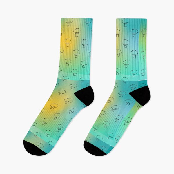 Item preview, Mushroom pattern blue and yellow designed and sold by ClockInClockOut.