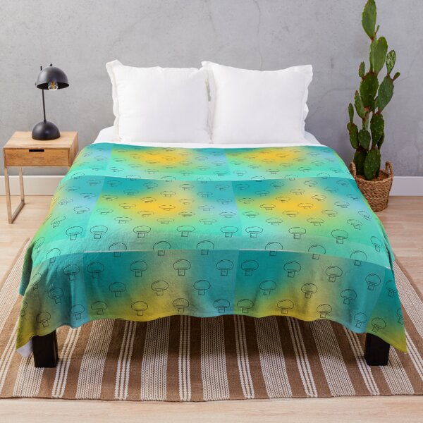 Item preview, Mushroom pattern blue and yellow designed and sold by ClockInClockOut.
