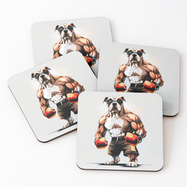 Item preview, Pitbull dog practicing boxing designed and sold by Quiki.