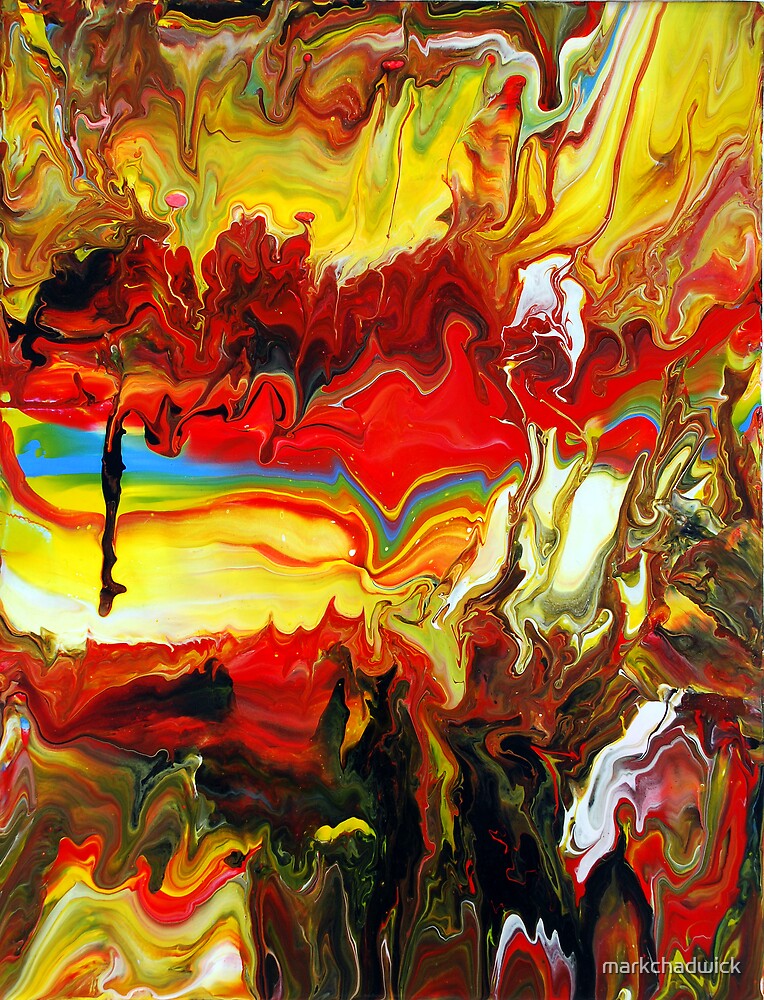 "Abstract Rainbow Fluid Painting" by markchadwick | Redbubble