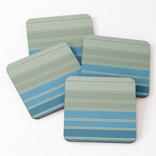 Item preview, Grey with blue striped retro pattern designed and sold by fuzzyfox.