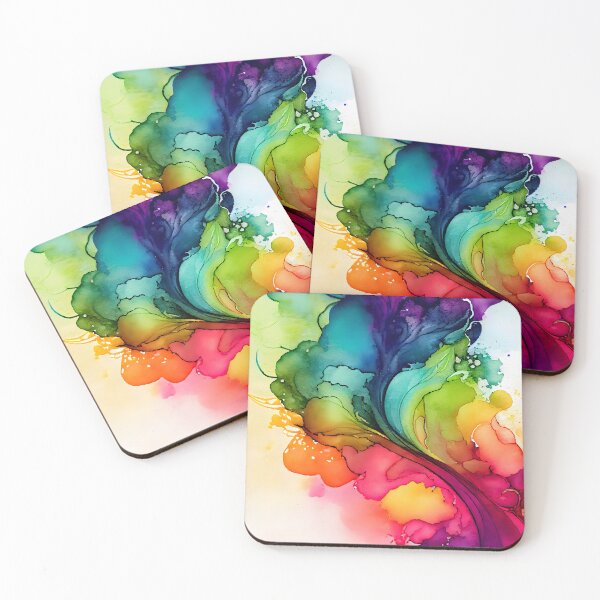 Item preview, Beautiful Alcohol Ink Design in Rainbow Colors designed and sold by ClairesPatterns.
