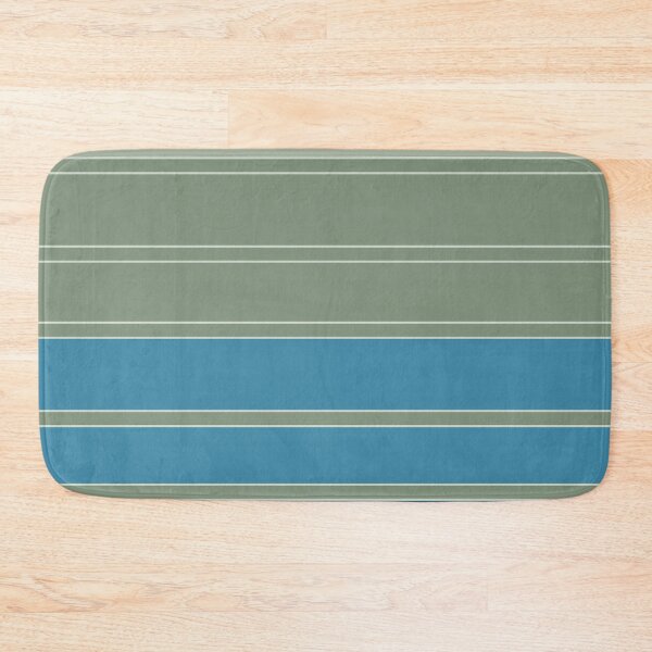 Item preview, Grey with blue striped retro pattern designed and sold by fuzzyfox.