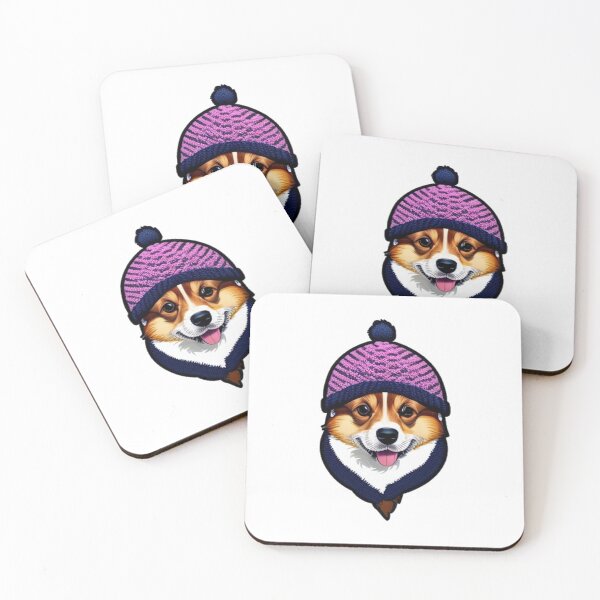 Item preview, Corgi Dog Wearing a Knit Cap and Scarf designed and sold by Bookwyrm-Bazaar.