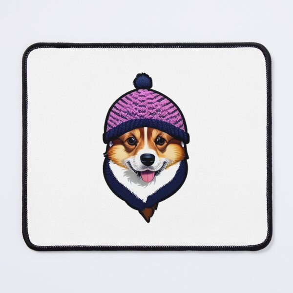 Item preview, Corgi Dog Wearing a Knit Cap and Scarf designed and sold by Bookwyrm-Bazaar.