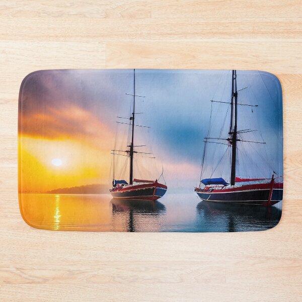 Item preview, Sailing and Small Yacht on Open Sea off the Coast of Island designed and sold by deniselynnimage.