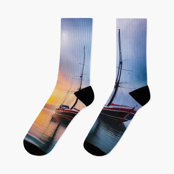 Item preview, Sailing and Small Yacht on Open Sea off the Coast of Island designed and sold by deniselynnimage.