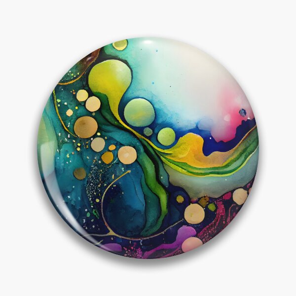 Item preview, Beautiful Alcohol Ink Design with Cricles in Rainbow Colors designed and sold by ClairesPatterns.