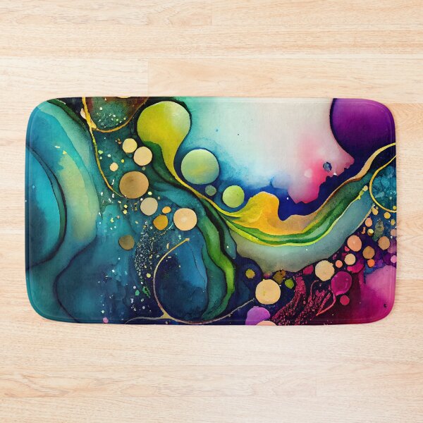 Item preview, Beautiful Alcohol Ink Design with Cricles in Rainbow Colors designed and sold by ClairesPatterns.