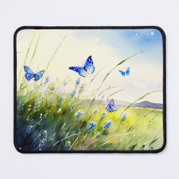 Item preview, Bluebonnets and butterflies watercolor designed and sold by artefacta.
