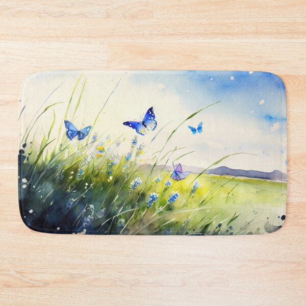 Item preview, Bluebonnets and butterflies watercolor designed and sold by artefacta.
