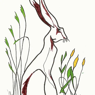 Artwork thumbnail, Loveable Rabbit Amongst the Reeds And Flowers by congcoops