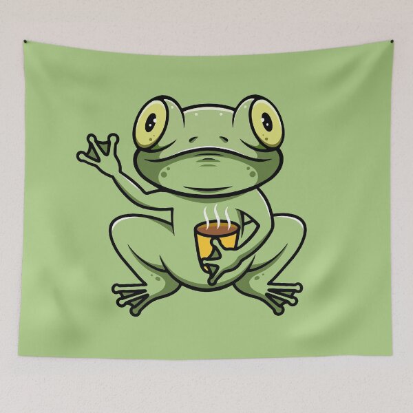 Item preview, Cute Valentine Frog Drinking Hot Chocolate designed and sold by cubbone.