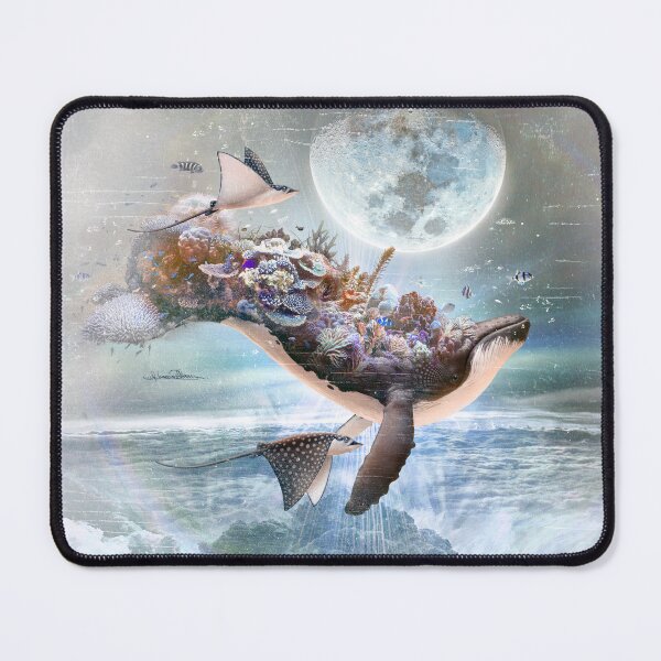 Item preview, The Fellowship Blue Purple Humpback Whale Coral Reef Oceanic Sanctuary designed and sold by MisprintArt.