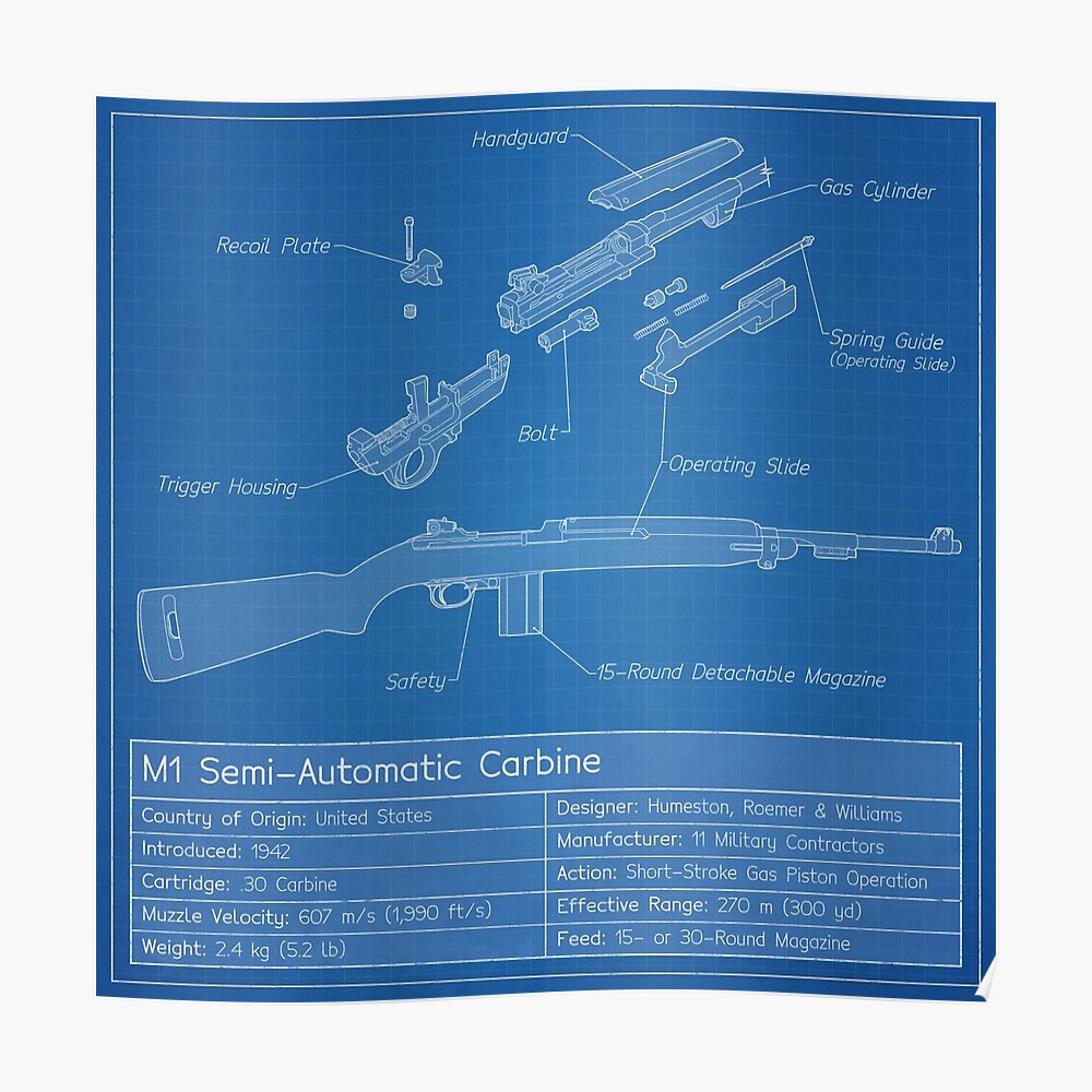 M1 Carbine CAT scan gun print - ready to frame - clients.81designstudio.com