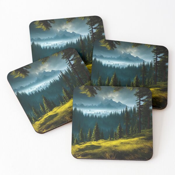 Item preview, Sunrise in Huge landscape with Forest and Mountains designed and sold by CMHerd.