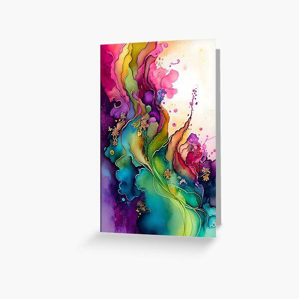 Item preview, Beautiful Alcohol Ink Design in Soft Rainbow Colors designed and sold by ClairesPatterns.