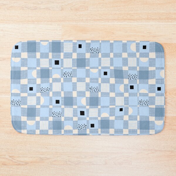 Item preview, Courtyard Cheerful Checks en azul celeste designed and sold by DesignsbyRoochita Studio.