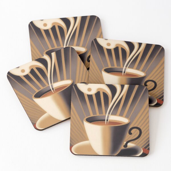 Item preview, Art deco steaming cup of coffee 2 designed and sold by artefacta.