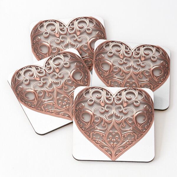 Item preview,  Gold Romance: Filigree Heart Print for Love-filled Walls and Tees III designed and sold by thearttist.