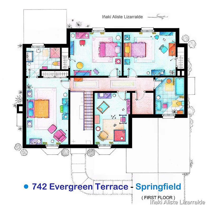Haus Der Familie Simpson First Floor Von Inaki Aliste