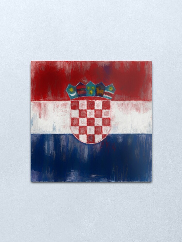 Alternate view of Croatia Flag Reworked No. 1, Series 2 Metal Print