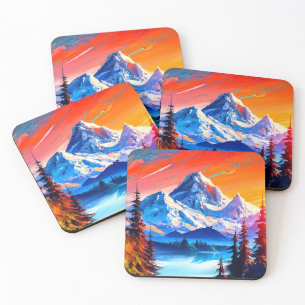 Item preview, Painting of Huge Mountain and Lake With Bright Colors designed and sold by CMHerd.