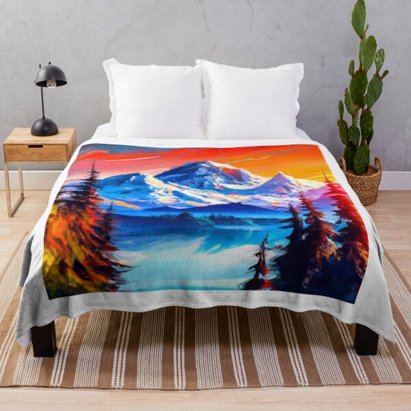 Item preview, Painting of Huge Mountain and Lake With Bright Colors designed and sold by CMHerd.