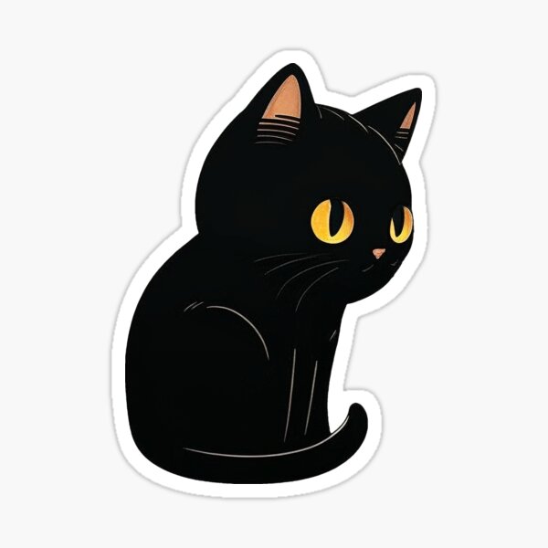 Black Cat with Yellow Eyes Sticker – Reverie Goods & Gifts