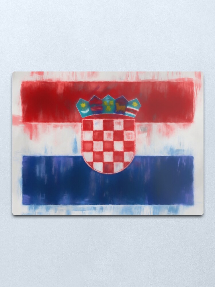 Alternate view of Croatia Flag Reworked No. 66, Series 1 Metal Print