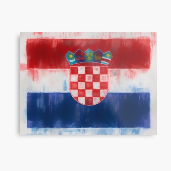 Croatia Flag Reworked No. 66, Series 1 Metal Print