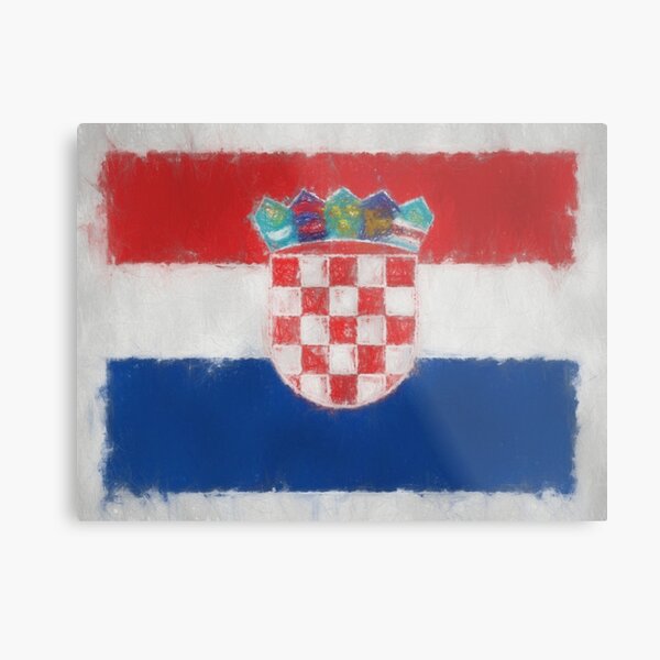 Croatia Flag Reworked No. 66, Series 3 Metal Print